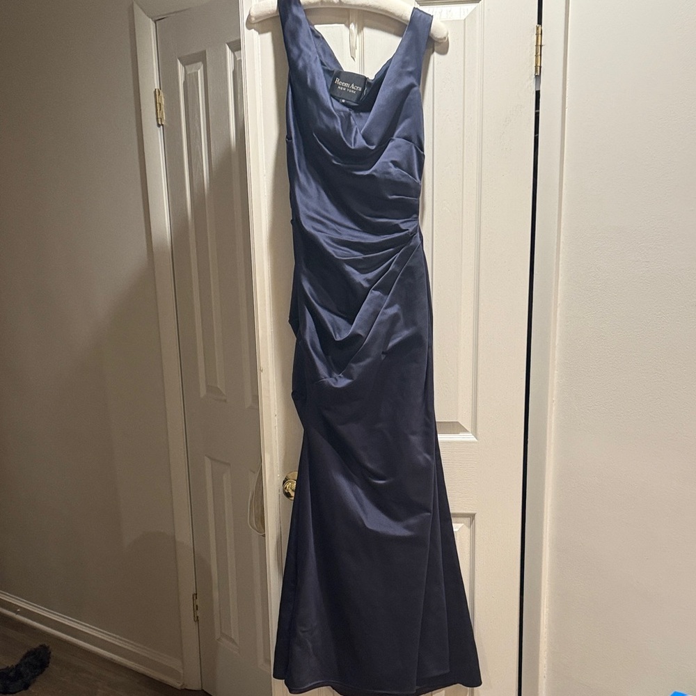 Reem Acra Elegant Navy Blue Gown